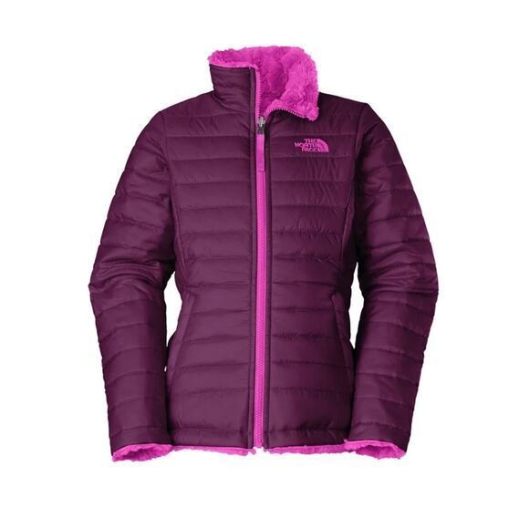 The‎ North Face Girls Reversible Mossbud Swirl Jacket Purple/Pink Size XS (6) - Picture 1 of 13